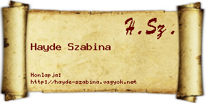 Hayde Szabina névjegykártya