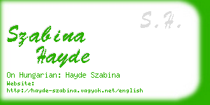 szabina hayde business card